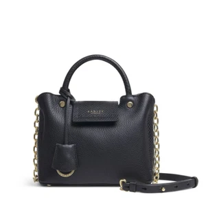 Borsa a tracolla Radley Chelsea Creek in pelle mini nera con zip multiway - Foto 1 di 5