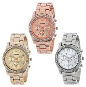 Geneva Reloj elegante analógico acero de colores para mujer y bisel cristales - Imagen 1 de 2