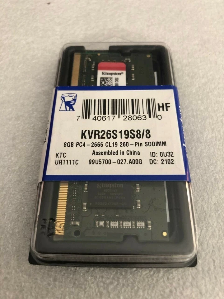 Kvr26s19s8/8kingston Technology ValueRAM Kvr26s19s8/8 Memoria 8 GB Ddr4 2666 MHz