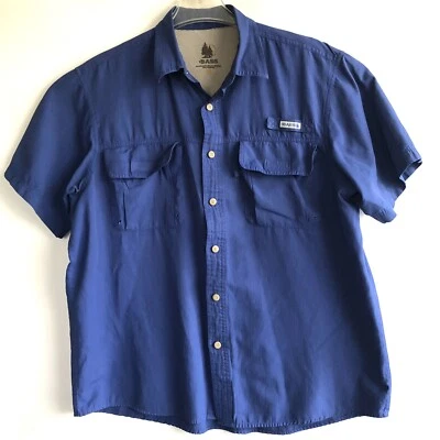 Camisa de lubina para hombre grande azul con botones pesca senderismo aire libre manga corta ventilada Foto 1 de 4