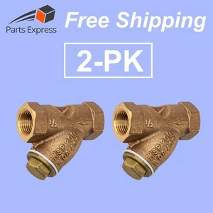 [2-PK] 1/2" Y STRAINER (BRONZE, 200 WSP) FOR HIGH PRESSURE STEAM, ASME, ASTM B62 - Picture 1 of 9