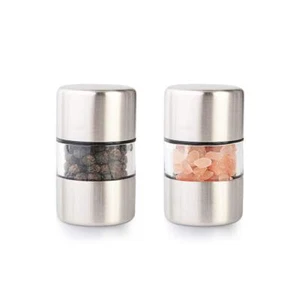 Premium Sea Salt and Pepper Grinder Set - Spice Mill with Brushed Stainless S... - Picture 1 of 6