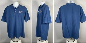 Chevrolet Corvette Thunder 50 Polo Golf Shirt Mens XXL Blue Race Flags - Picture 1 of 4