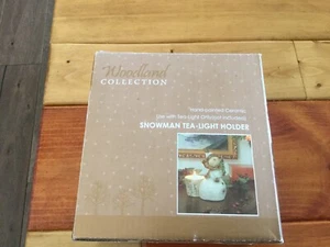 WOODLAND COLLECTION 6" SNOWMAN TEA LIGHT HOLDER Kirklands Home 000188 078322 - Picture 1 of 10