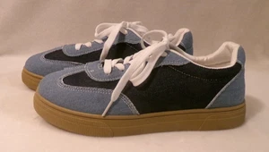 ZAPATILLAS CON CORDONES DENIM AZUL DE DOS TONOS PARA DAMA NUEVAS SIN ETIQUETAS - UE 38/US 7,5 - Imagen 1 de 8
