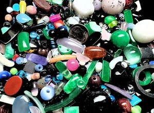 Mezcla de componentes, 1/2 libra de forma de piedra preciosa y vidrio y mezcla de colores aprox (200-600)* - Imagen 1 de 7