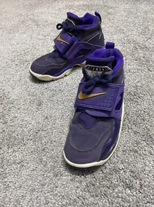 Nike Air Purple Diamond Turf Style 407911-500 Size 3.5Y Deion Sanders Cross Fit - Picture 1 of 12