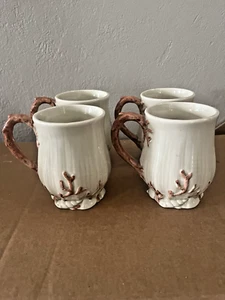 4 Fitz & Floyd "Oceana" Hand Painted Mug Coral Sea Shells Vintage - Picture 1 of 4