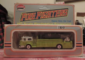 MODEL POWER FIRE FIGHTERS FIRE TRUCK DIE CAST FOR TRAIN HO 7767-27 NIB GREEN - Picture 1 of 1