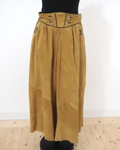Julius Lang Womens Traditional Leather Skirt Size 36 Wildbock H589 - Picture 1 of 3