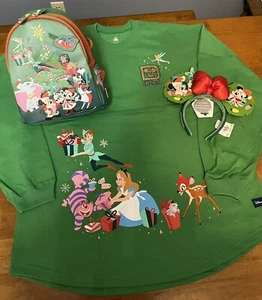 Mochila de Navidad Parques Disney Brillo en la Oscuridad a juego ~ Orejas ~ Jersey - Imagen 1 de 12