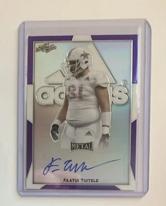 2019 Leaf Metal All American Bowl Faatui Tuitele autografo Adidas #1/1Washington - Foto 1 di 2