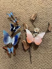2 Bovano Enamel Butterfly Butterflies Wall Art Sculpture Mid Century