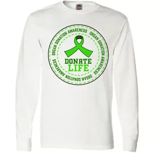 Inktastic Donate Life-Organ Donation Awareness Long Sleeve T-Shirt Donor Green - Picture 1 of 9