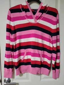 Suéter con capucha Tommy Hilfiger talla XL rosa despojado - Imagen 1 de 8