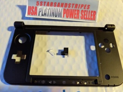 Nintendo 3DS XL Replacement Hinge Black Bottom Middle Shell Housing with lock    - Image 1 of 3
