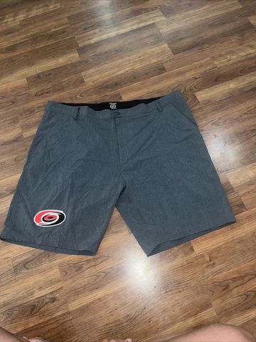 CALHOUN Carolina Hurricanes NHL Golf Shorts Gray Poly Flat Front XXL Cover