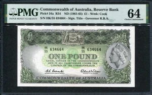 Australia 1961-1965, 1 Pound, P34a, PMG 64 UNC - Picture 1 of 2