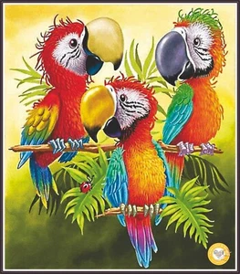 Parrots 78 - Patrón de punto de cruz contado Xstitch - Imagen 1 de 5
