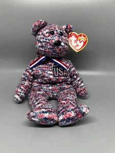 Ty Beanie Baby USA Bär 2000 mit Etikett Fehler und Raritäten - Bild 1 von 7