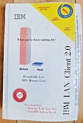 Software de redes de disquete IBM Lan Client 2.0 - 3.5" de colección NUEVO sellado de fábrica Foto 1 de 4