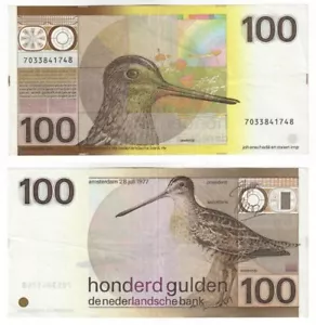 Billete de banco de 100 florines de los Países Bajos (1977) P.97a - en muy buen estado+ - Imagen 1 de 3