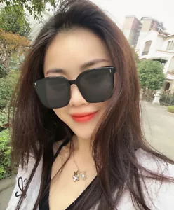 Black Oversized Sunglasses Women Men 2021 Retro Big Square Sun Glasses Brand UV - Picture 1 of 10