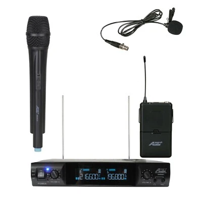 6951VL VHF 2 Ch. Wireless Microphone AC & Battery Power  1 Handheld & 1 Lapel - Image 1 of 4