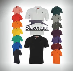 Mens Slazenger Plain Polo Shirt Tshirt Short Sleeves Comfortable Fit Size S-4XL  - Picture 1 of 22