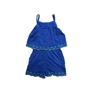 Crewcuts Girls' embroidered knit romper Blue Small 6 - Picture 1 of 4
