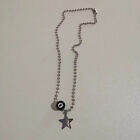 Kpop Vintage Punk Silver Color Star Pendant Bead Necklace For Men Women Street