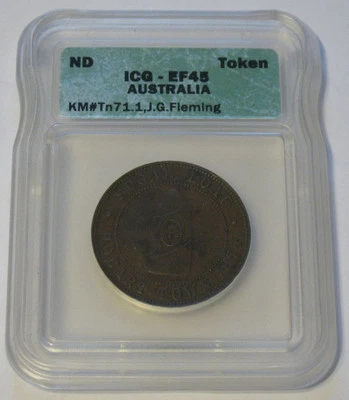 Australia - 1874 Fleming Token (ICG EF 45) - Image 1 of 4