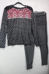 Conjunto de pijama de terciopelo manga larga Cuddl Duds-talla mediana-suave-cómodo-acogedor chic - Imagen 1 de 14