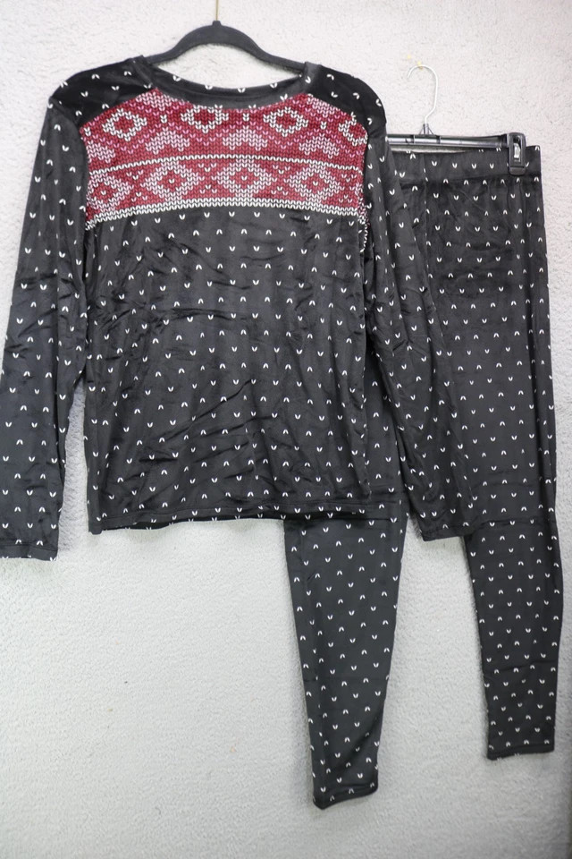 Conjunto de pijama de terciopelo manga larga Cuddl Duds-talla mediana-suave-cómodo-acogedor chic Foto 1 de 4