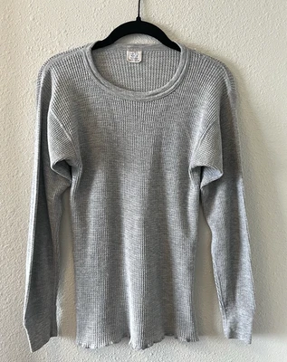 Camisa Térmica JE Morgan De Colección Larga Johns Para Hombre Gris Medio Base Tejida Waffle Foto 1 de 4