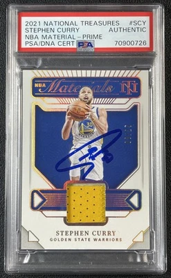 Stephen Curry PSA AUTÉNTICO 2021-22 TESOROS NACIONALES MATERIALES PARCHE PRINCIPAL AUTOMÁTICO/25 Foto 1 de 2