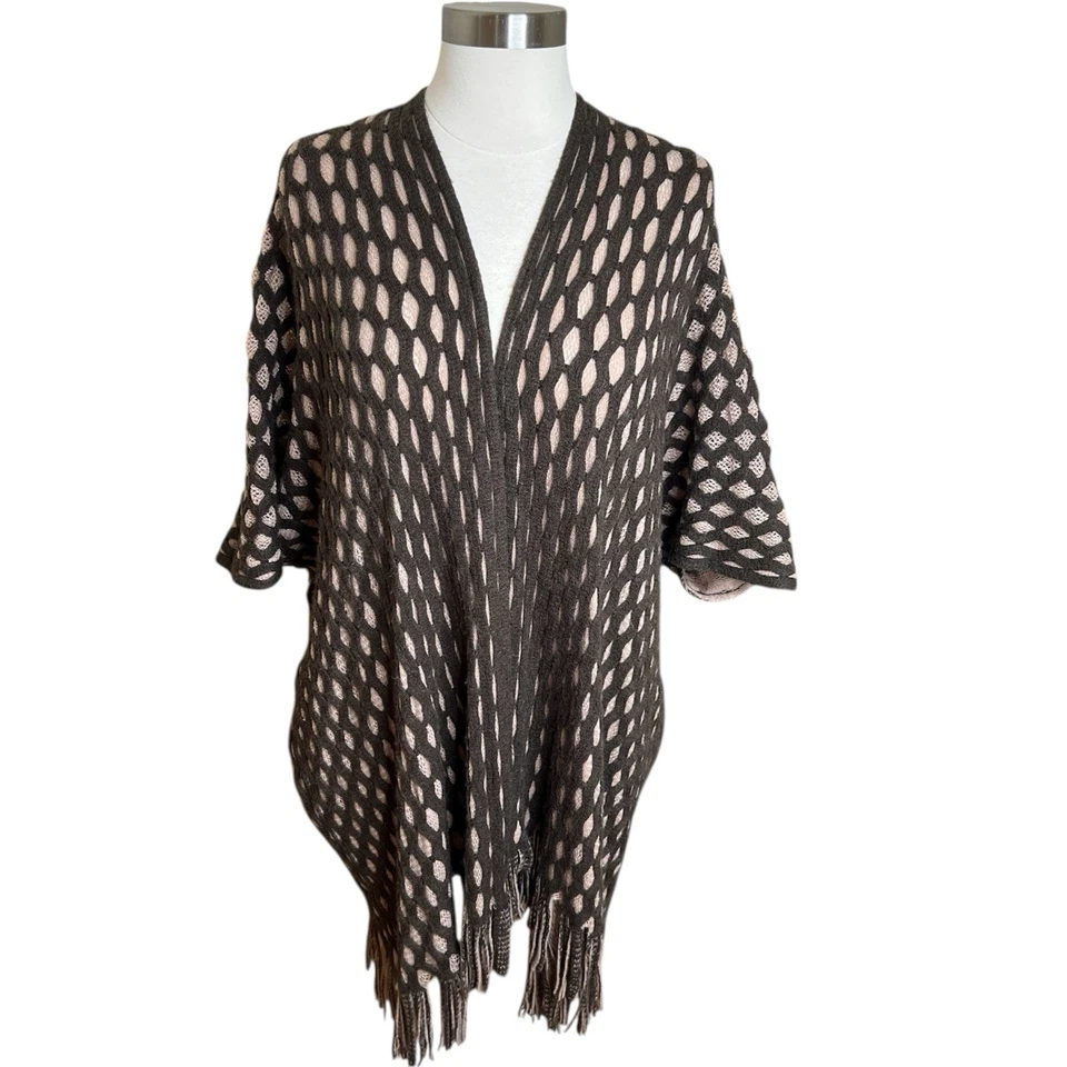 Cárdigan Max Edition para mujer 2X 3X marrón flecos frente abierto boho suéter de gran tamaño Foto 1 de 4