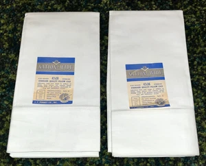 Vintage J.C. Penney Nation-Wide Weiß Baumwolle Kissenbezüge 2er Set Neu 50er - Bild 1 von 2