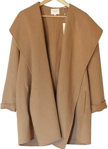 Vince NEU MIT ETIKETT dunkel camel WOLLMISCHUNG KAPUZE MANTEL $ 895 Größe L Large - Bild 1 von 7