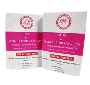 Advik Ayurveda Rose And French Pink Clay Soap 100gm Each Set Of 2. - Picture 1 of 7