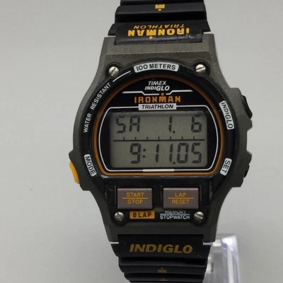 Reloj Timex Ironman Triatlón Indiglo 38mm Hombre 8 Vueltas Años 90 Alarma Batería Nueva Foto 1 de 4