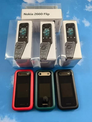 GOOD Nokia 2660 Flip 4G-128 MB-Black/Red/Green/Blue (unlocked)  2.8in flip phone - Image 1 of 4
