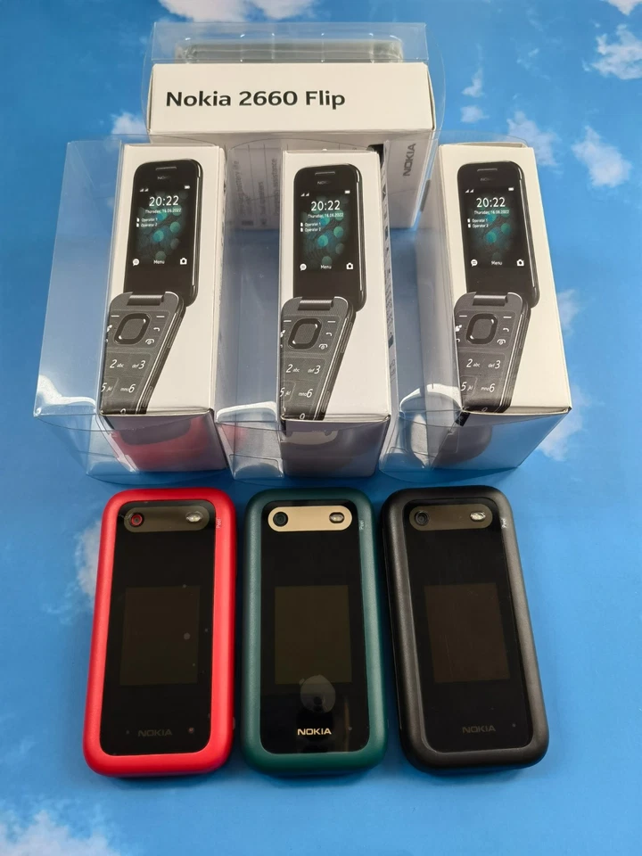GOOD Nokia 2660 Flip 4G-128 MB-Black/Red/Green/Blue (unlocked)  2.8in flip phone - Image 1 of 4