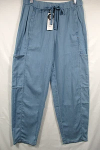 -Neu mit Etikett Eileen Fisher Cargohose blau Knöchel Laterne luftig Bio-Baumwoll-Twill XS - Bild 1 von 3
