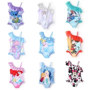 Kids Girls Mermaid Stitch Swimming Costume One Piece Sunsafe Swimsuit Swimwear. - Picture 1 of 32