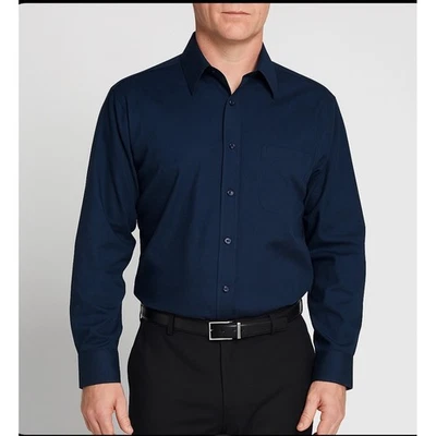 Vestido Pierre Cardin talla 16-16,5 negro con botones para hombre Shrt Foto 1 de 4