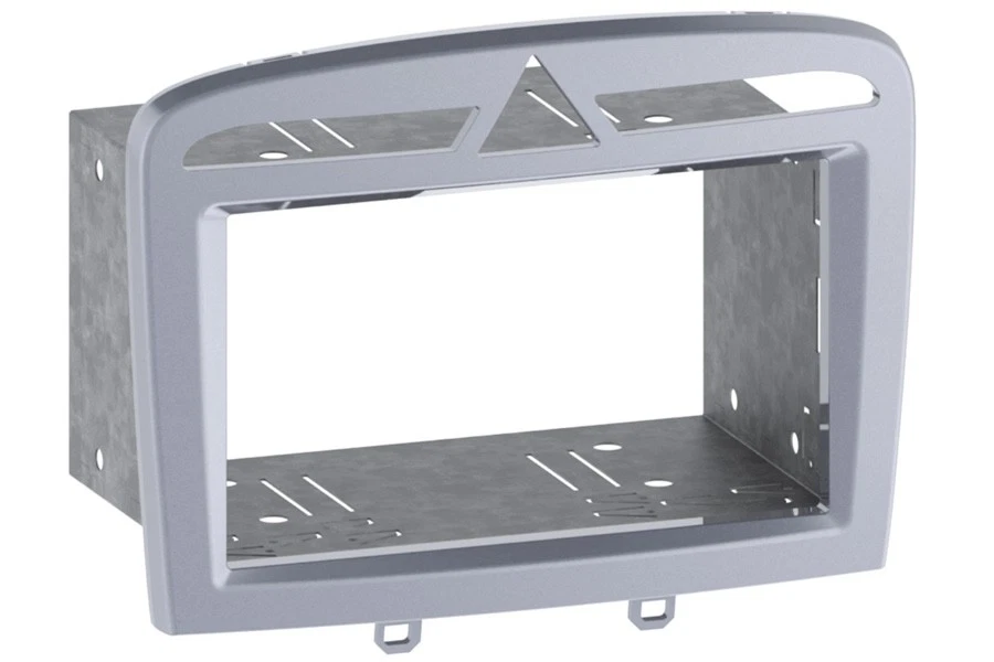 Peugeot 308/ RCZ Double DIN car audio fascia  panel and cage kit (WARM SILVER) - Image 1 of 1