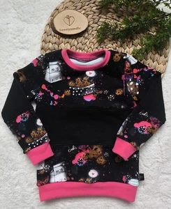 Handmade Bio Sweat Pullover "Cookie Night" Gr. 104 Mädchen - Bild 1 von 1