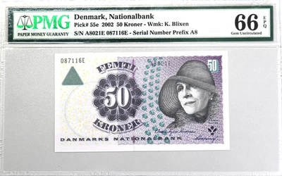 Nationalbank Denmark 50 Kroner 2002  PMG  66EPQ - Image 1 of 2