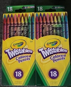 Lot Of 2 Crayola Twistables Colored Pencils Pack Of 18 Brand New - Picture 1 of 1